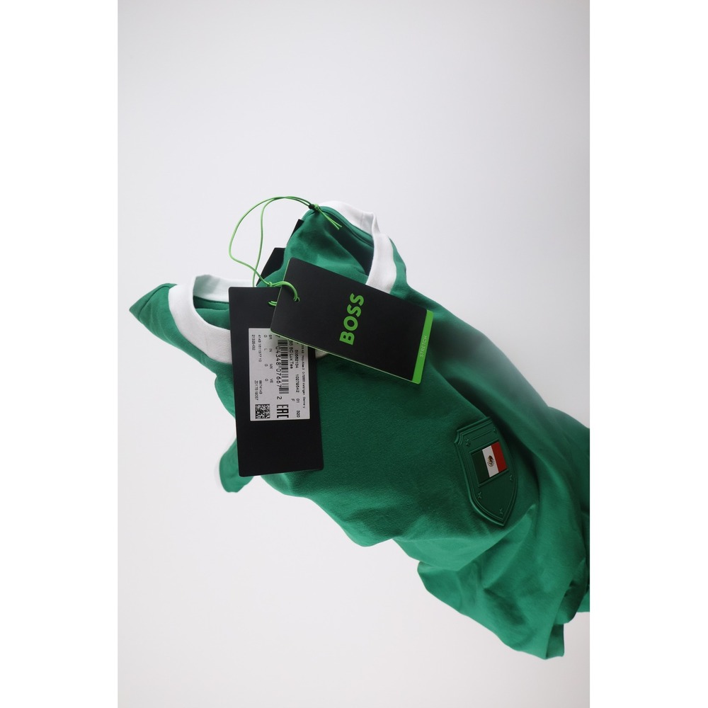 Hugo Boss T-Shirt Mexico Flag Ringer Stretch Large Green Cotton Casual - Picture 5 of 6